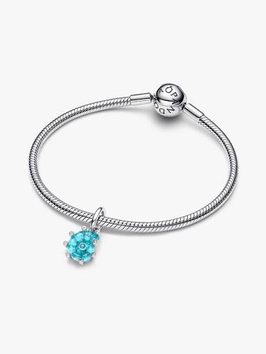 Dije Colgante Caracol Marino de Cristal de Murano Azul