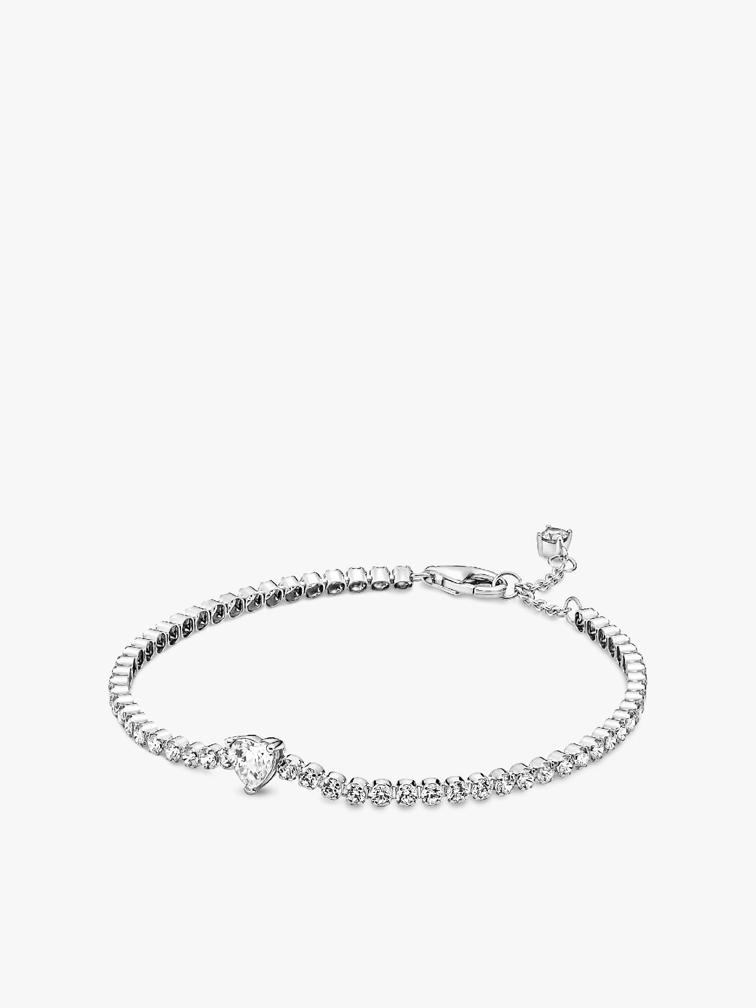 Brazalete En Plata De Ley Corazon Brillante
