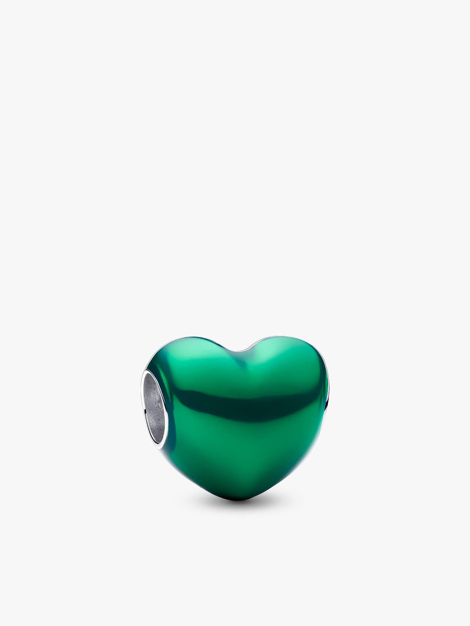 Charm Corazón Metálico Verde Talla única