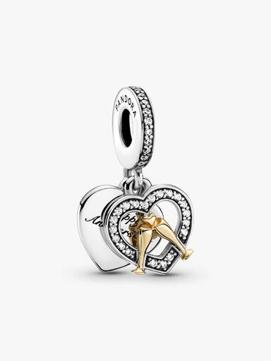 Charm Colgante Feliz Aniversario En Dos Tonos Talla única