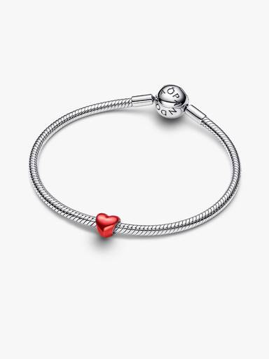 Charm Corazón rojo metálico