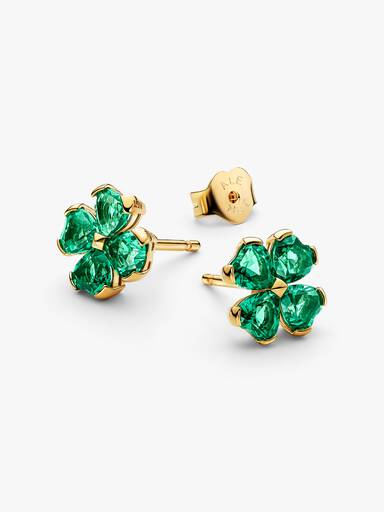 Aros de botón Trébol de la suerte verde