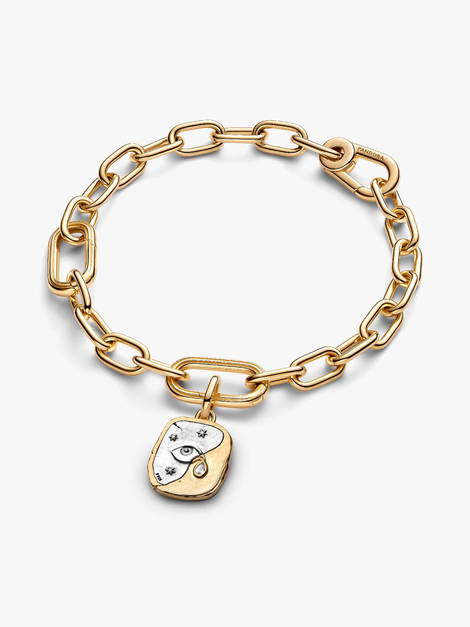 Pulsera de Eslabones con Charm Ojo Protector