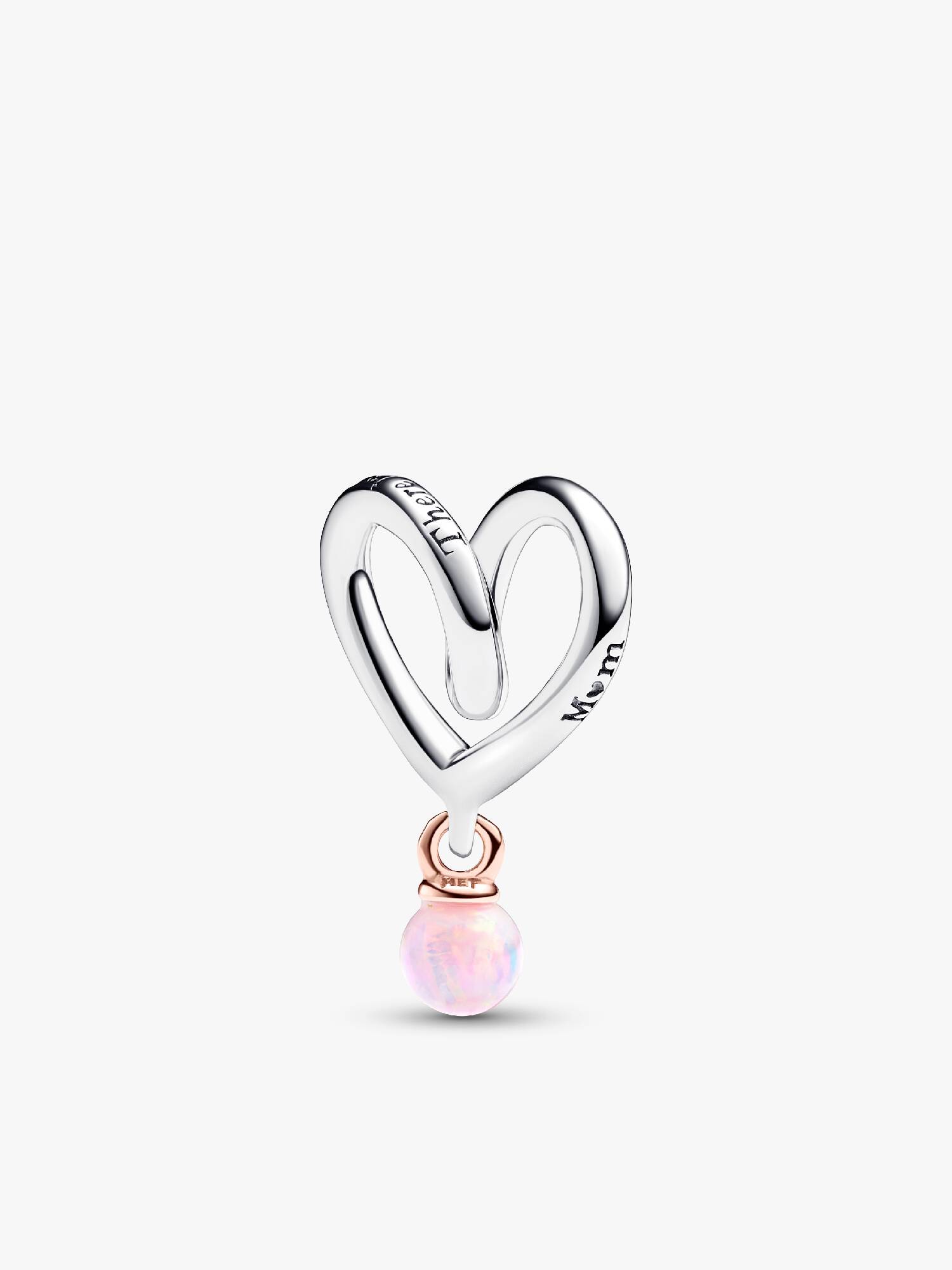 Charm Corazón Envuelto en Dos Tonos