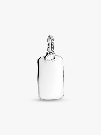 Dije Etiqueta Rectangular Para Grabar Plateado