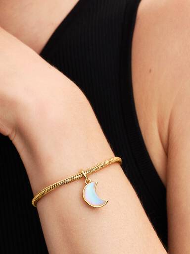 Charm Colgante Luna Creciente Brillante