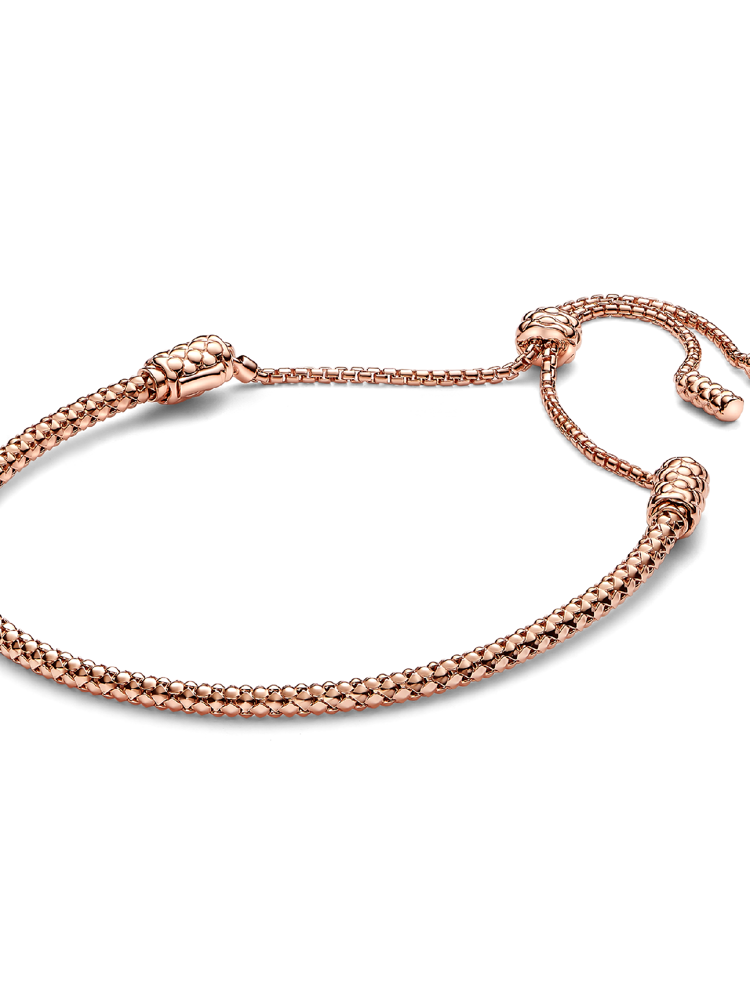 Brazalete Pandora Moments Cadena con Tachuelas Deslizante Rosa 28 cm