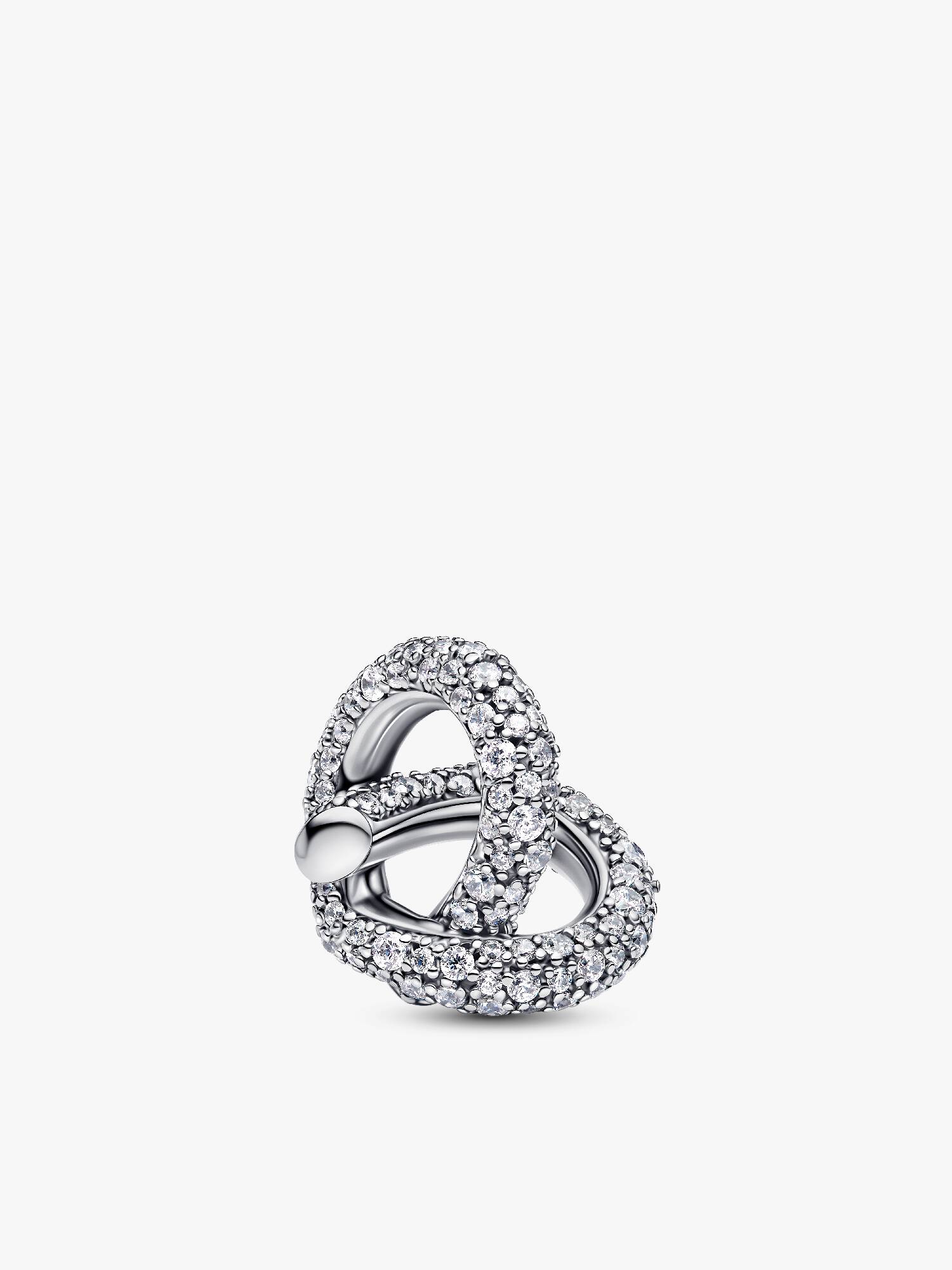 Charm Corazón Nudo Infinito y Pavé Talla única