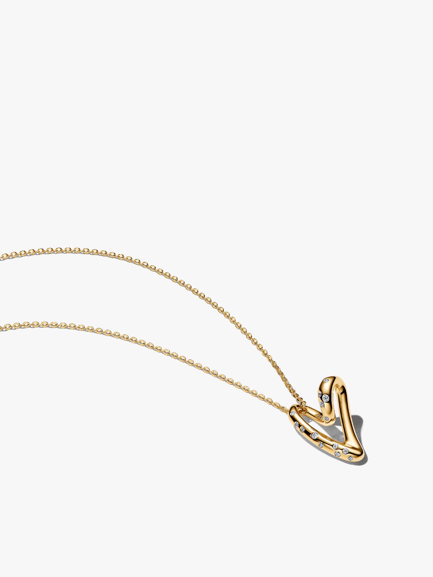 Collar con dije Corazón con piedras de forma orgánica 
