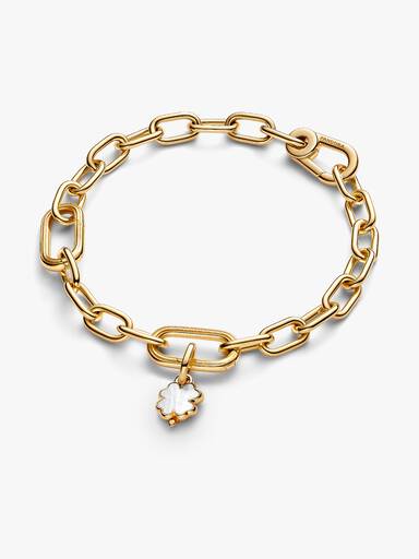 Charm colgante Trébol de cuatro hojas blanco