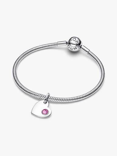 Charm Colgante Corazón de Piedra Rosa Grabable
