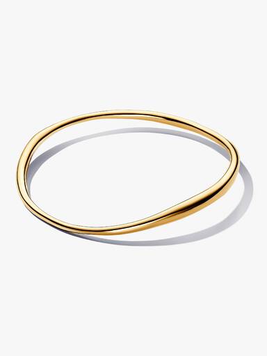 Brazalete Rígido Forma Orgánica Dorado 17 cm