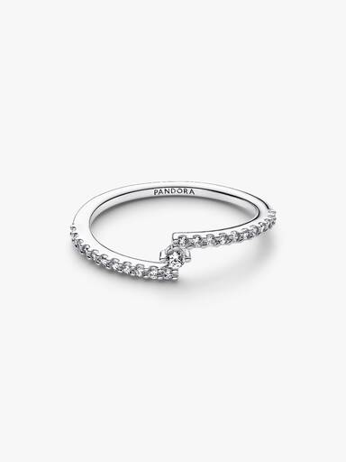 Anillo de Banda dividida Brillante en Pavé