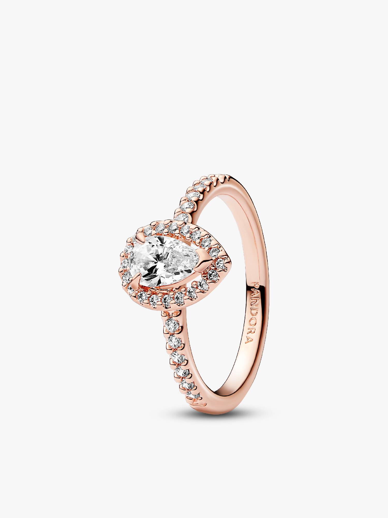 Anillo Halo Brillante Corte Pera