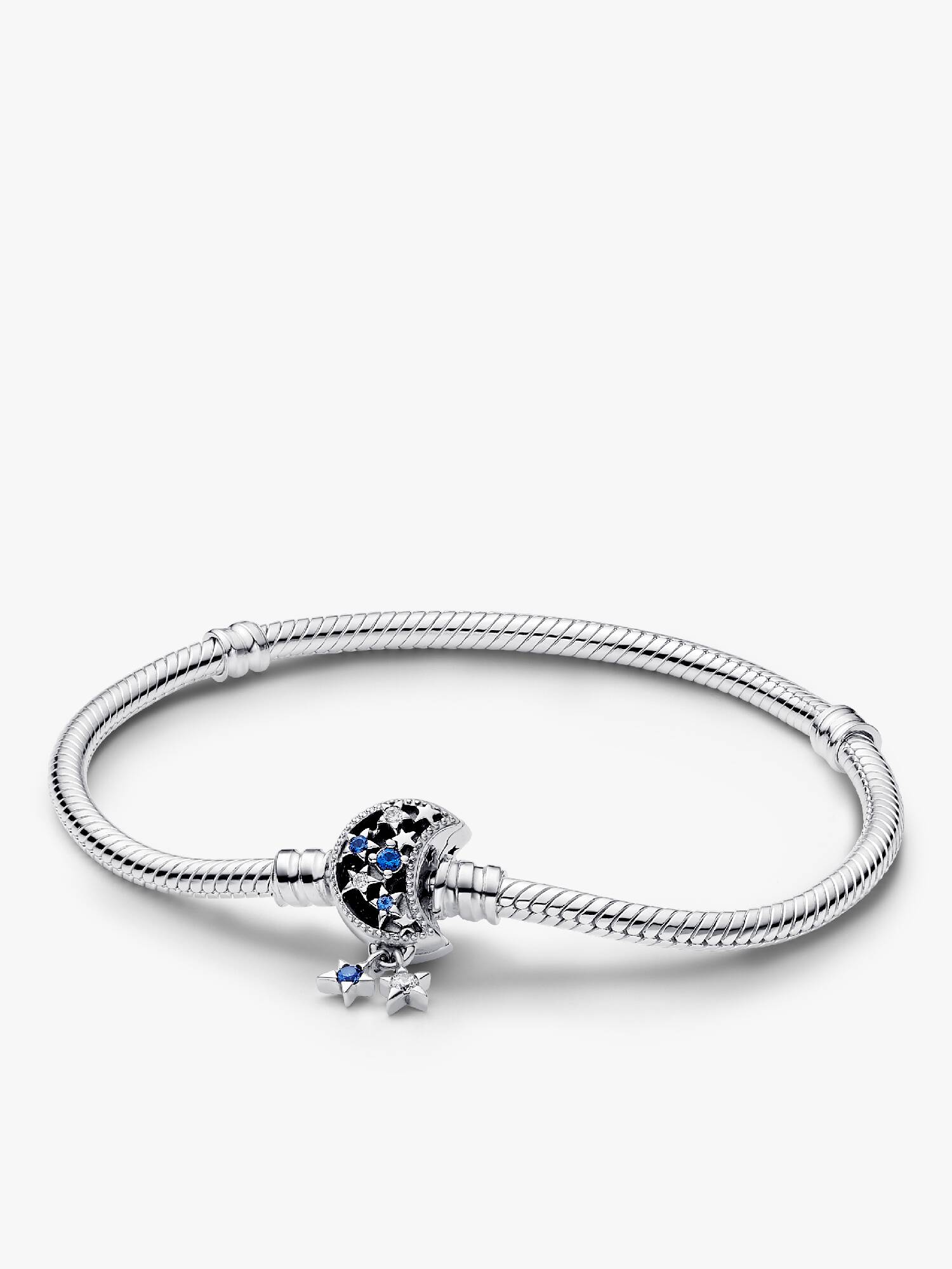Brazalete Cadena de Serpiente con Cierre Luna Brillante de Pandora Moments 16 cm