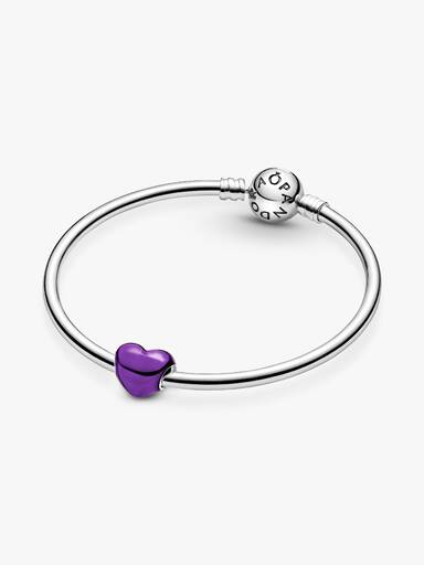Charm Corazón Morado Metálico