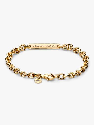 Brazalete de Eslabones Barra Grabable Dorado