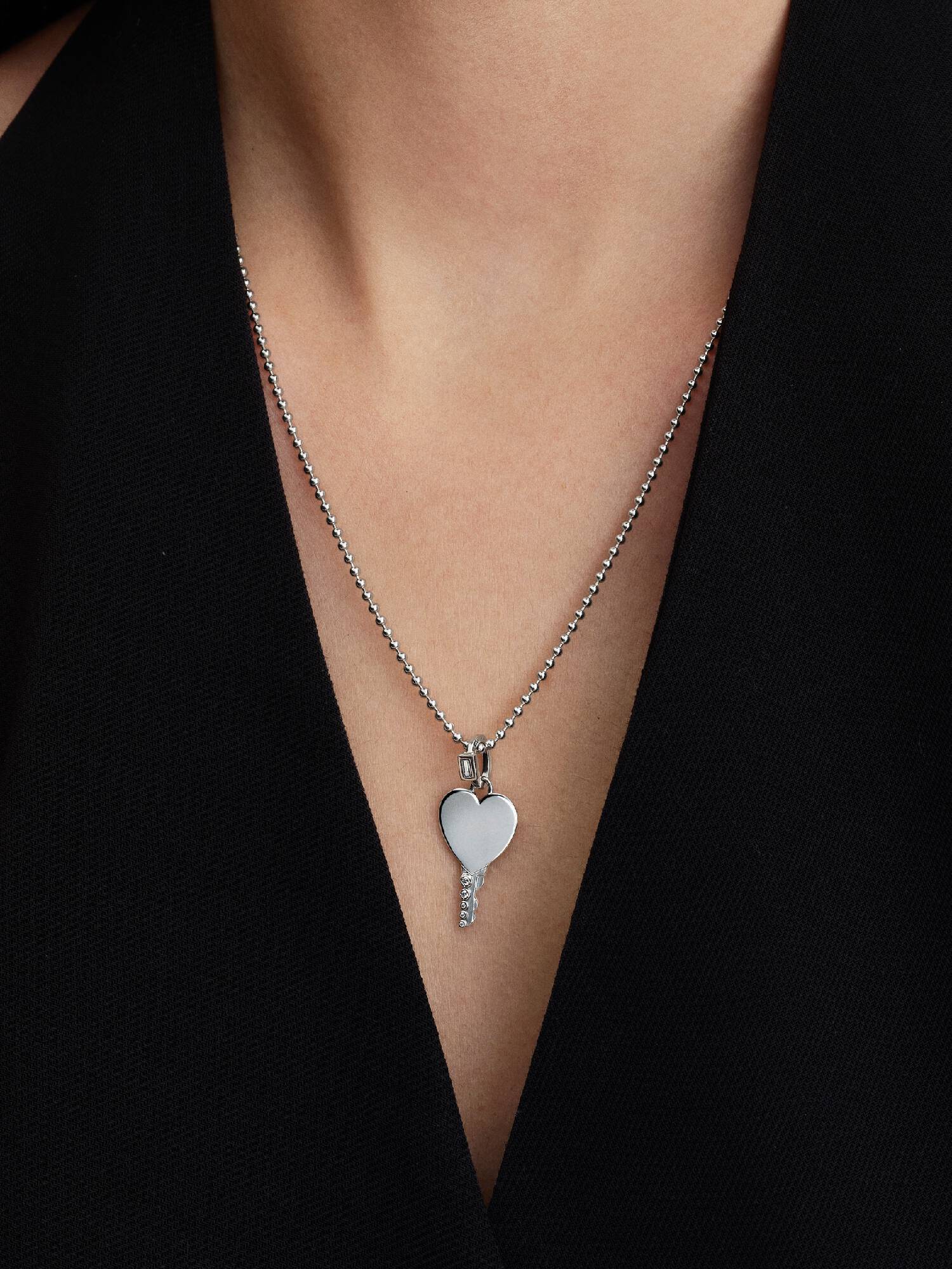 Colgante llave de Corazón Grabable
