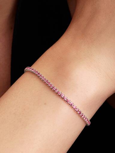 Brazalete de tenis pequeño rosa