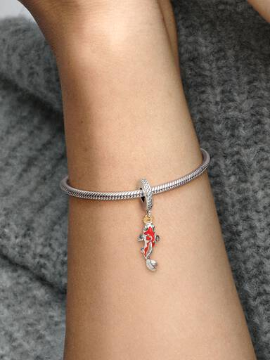 Charm Colgante Carpa De La Buena Suerte Dos Tonos Talla única