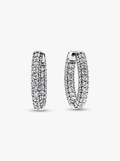 Aros de aro Hilera de pavé Pandora Timeless Pandora Plata Esterlina