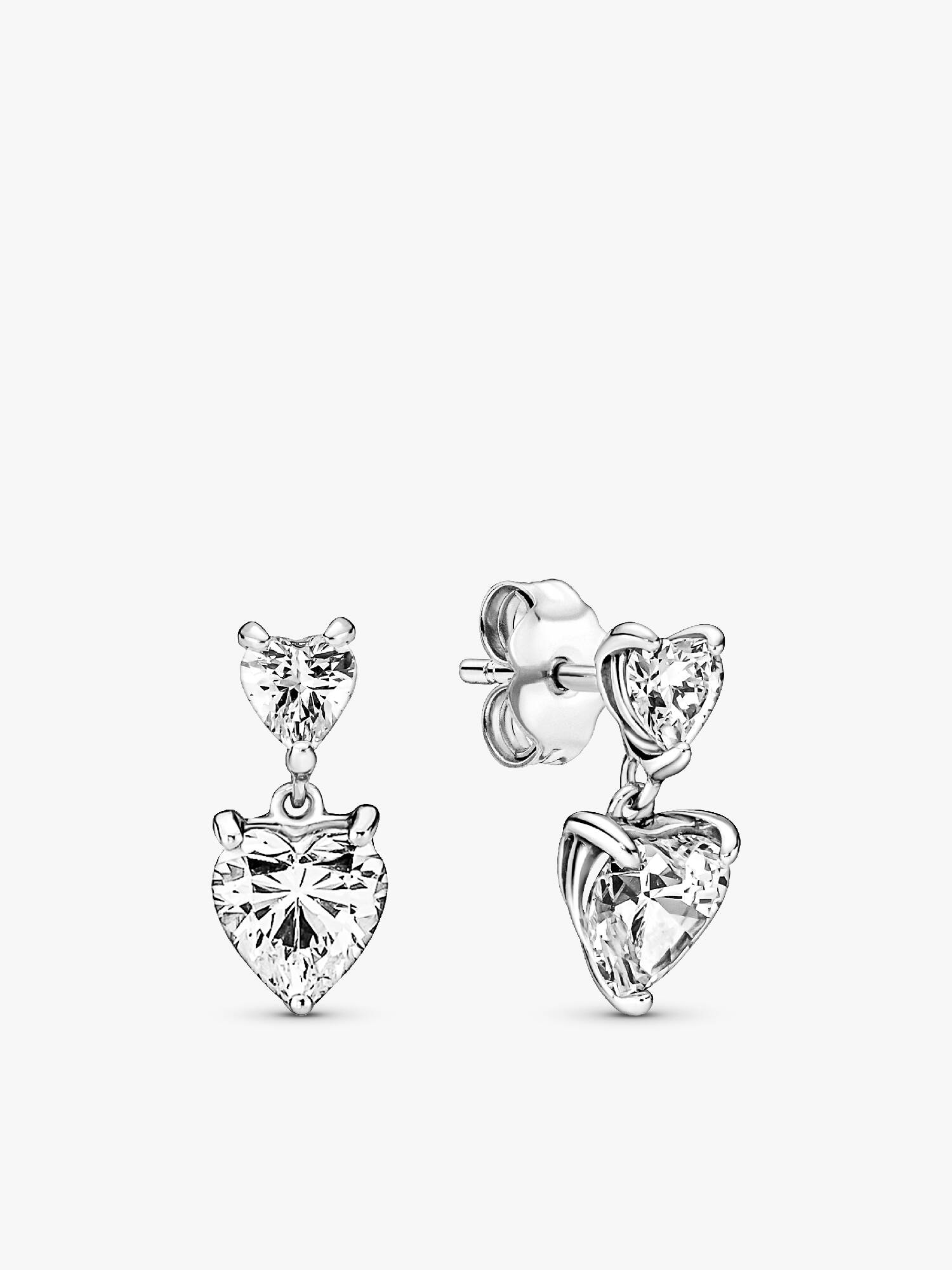 Aros De Botón Corazón Doble Reluciente