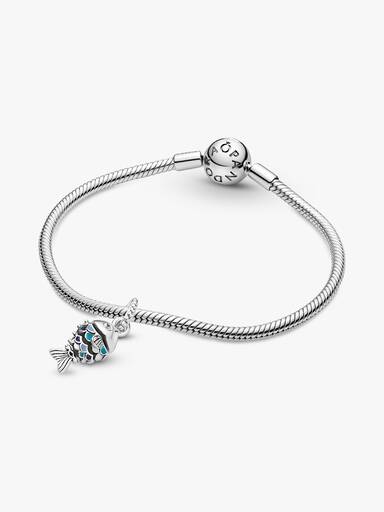 Charm Colgante Pez Con Escamas Azules