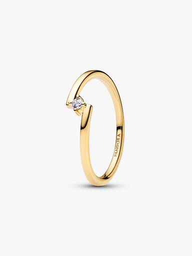 Anillo Solitario de banda abierta