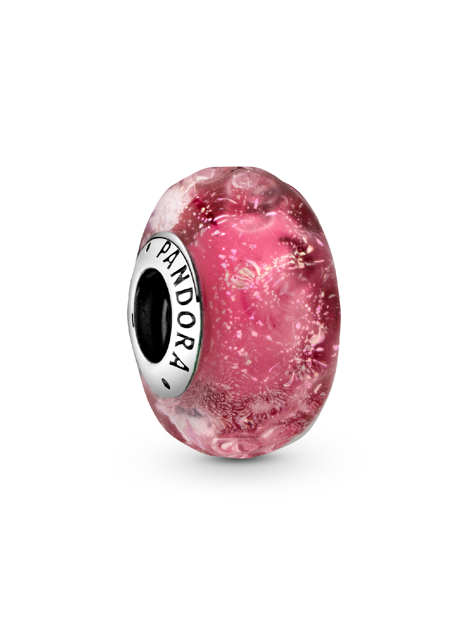 Charm de Cristal de Murano Rosa Fantasía Ondulado