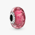 Charm de Cristal de Murano Rosa Fantasía Ondulado Charm de Cristal de Murano Rosa Fantasía Ondulado