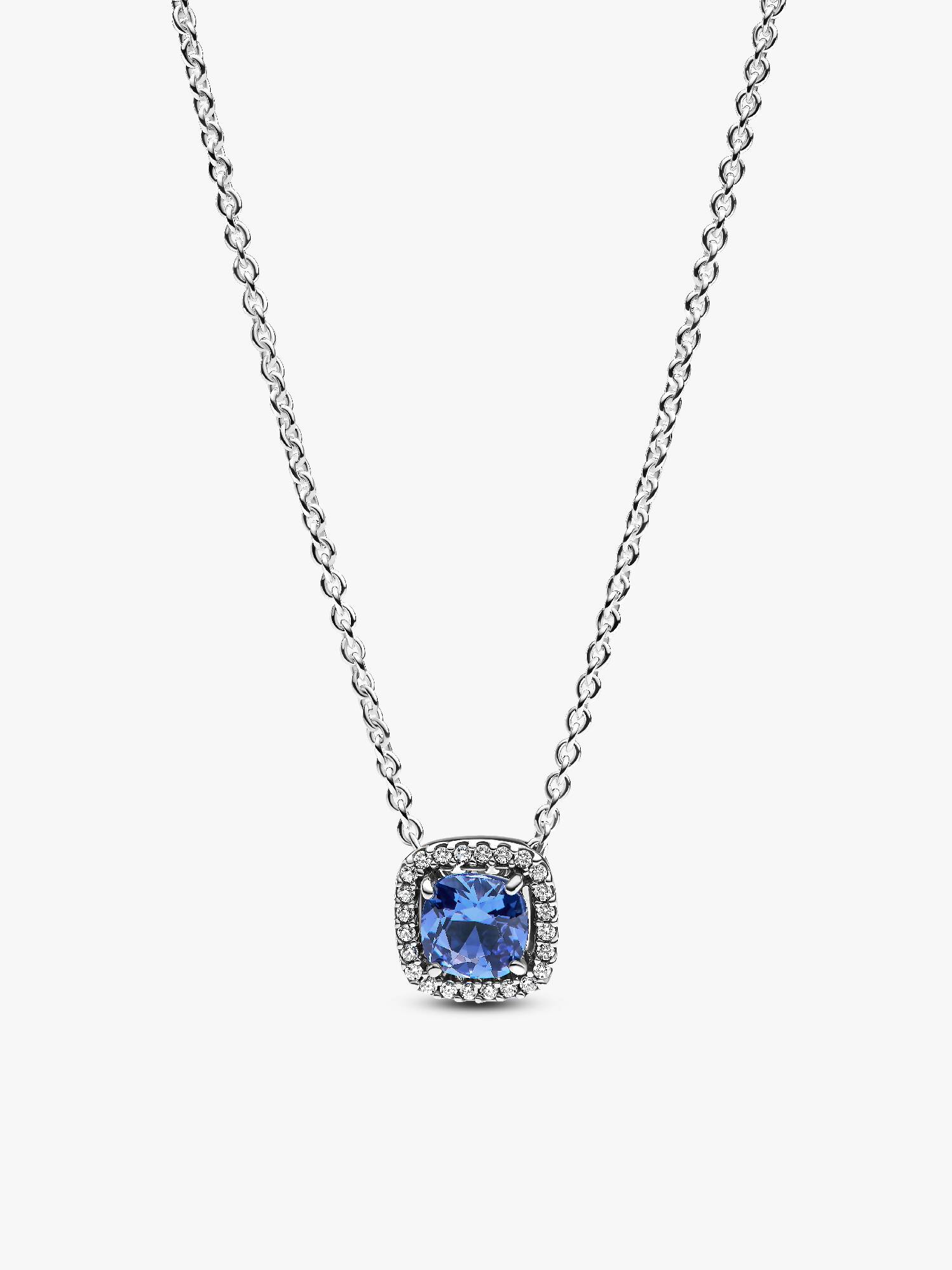 Collar Halo Azul Cuadrado Brillante