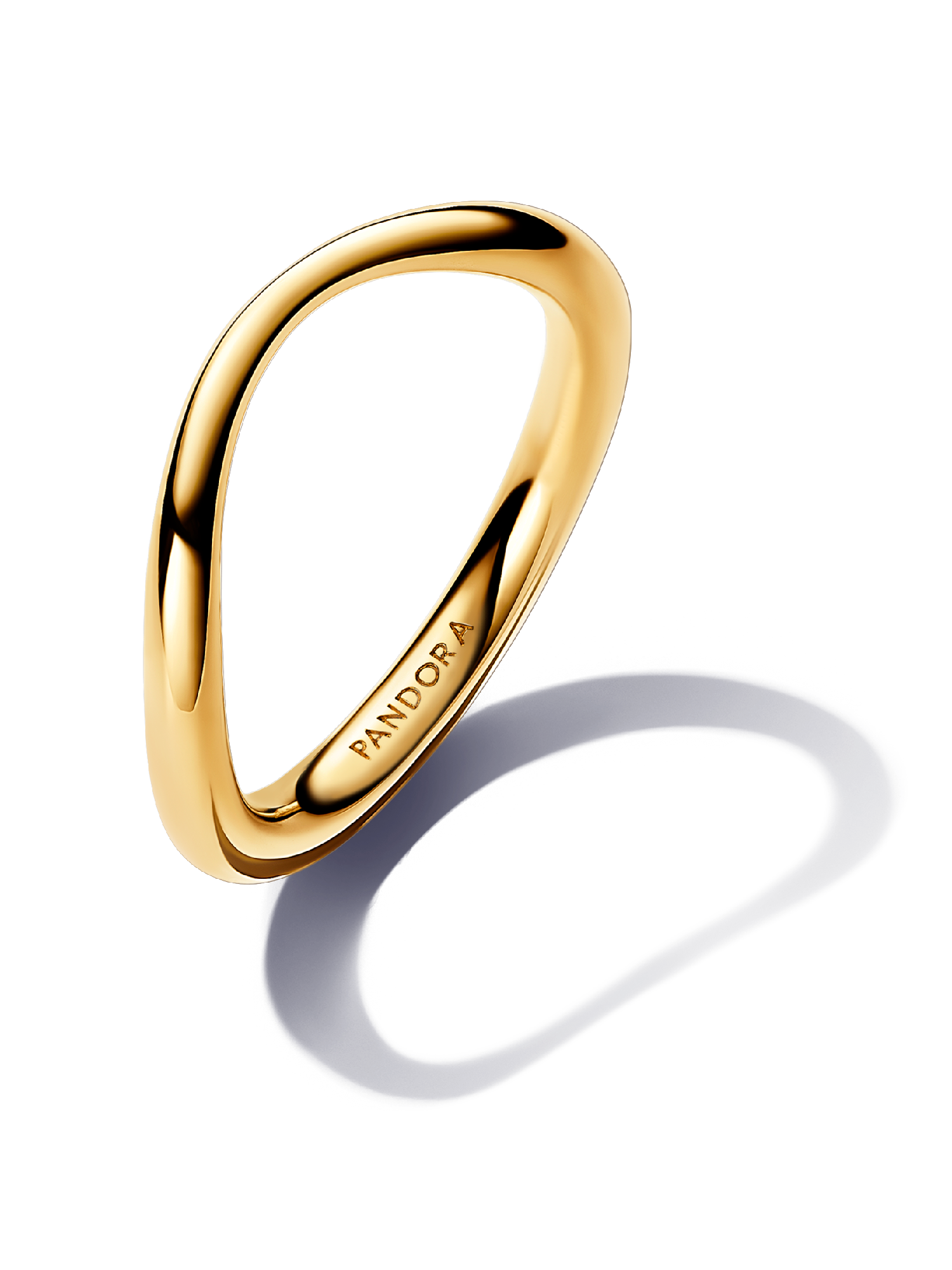 Anillo Banda Forma Orgánica Oro