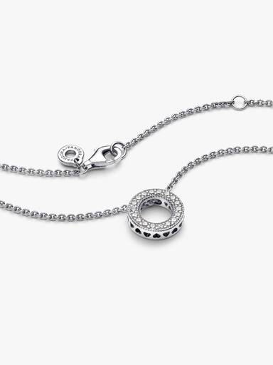 Collar collier Círculo de pavé con logotipo Pandora