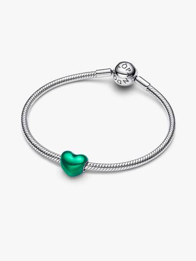 Charm Corazón Metálico Verde Talla única
