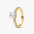 Anillo Halo Rectangular Brillante Anillo Halo Rectangular Brillante