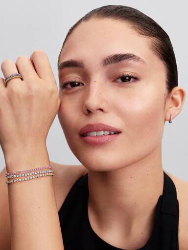 Brazalete de tenis pequeño rosa