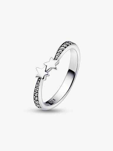 Anillo Estrellas fugaces relucientes Pandora Plata Esterlina