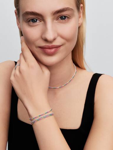 Brazalete de tenis arcoíris