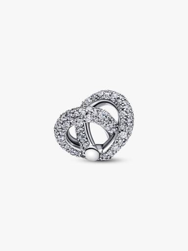Charm Corazón Nudo Infinito y Pavé Talla única
