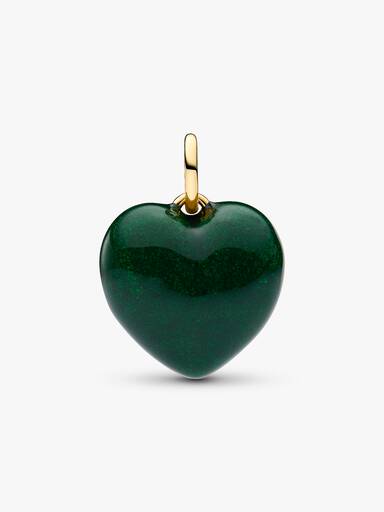 Charm Colgante Corazón Inflado Verde