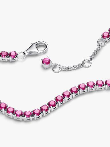 Brazalete de tenis rosa brillante