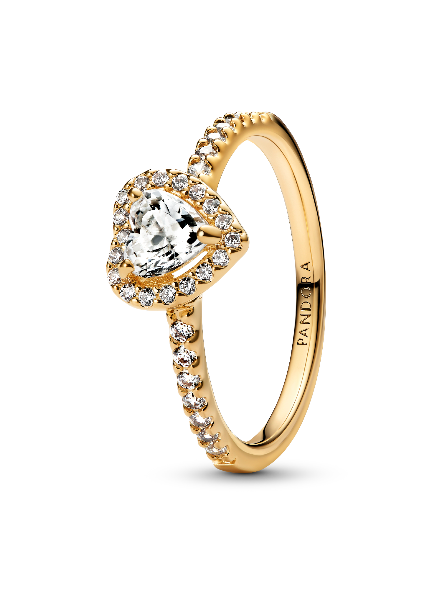 Anillo Corazón Elevado Dorado