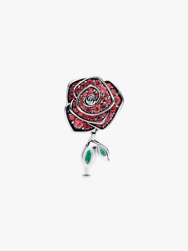 Charm Rosa Floreciendo Brillante Rojo