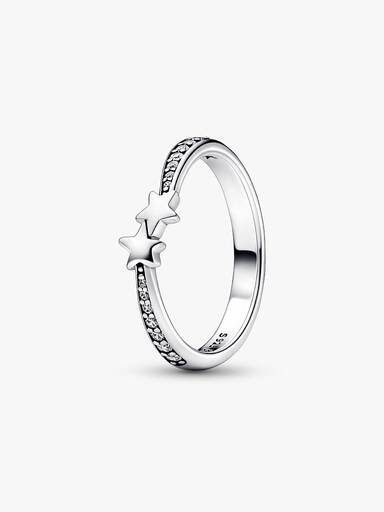 Anillo Estrellas fugaces relucientes Pandora Plata Esterlina