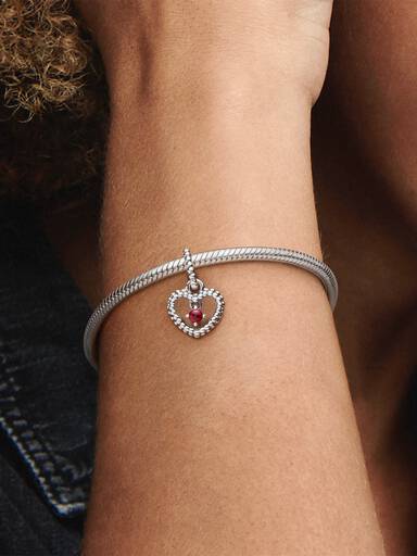 Charm Colgante Corazón con Piedra Natal de Julio