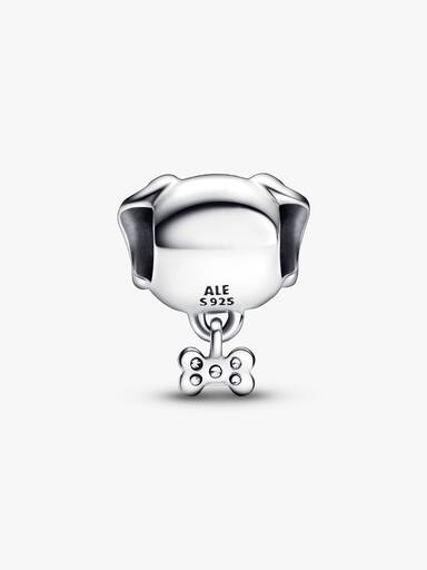 Charm Perro mascota y hueso Pandora Plata Esterlina
