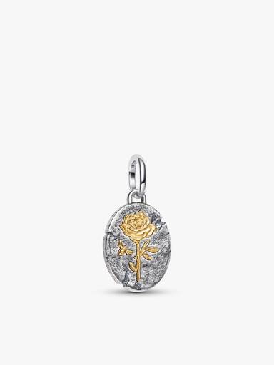 Dúo de Charms Medallón Mariposa y Rosa