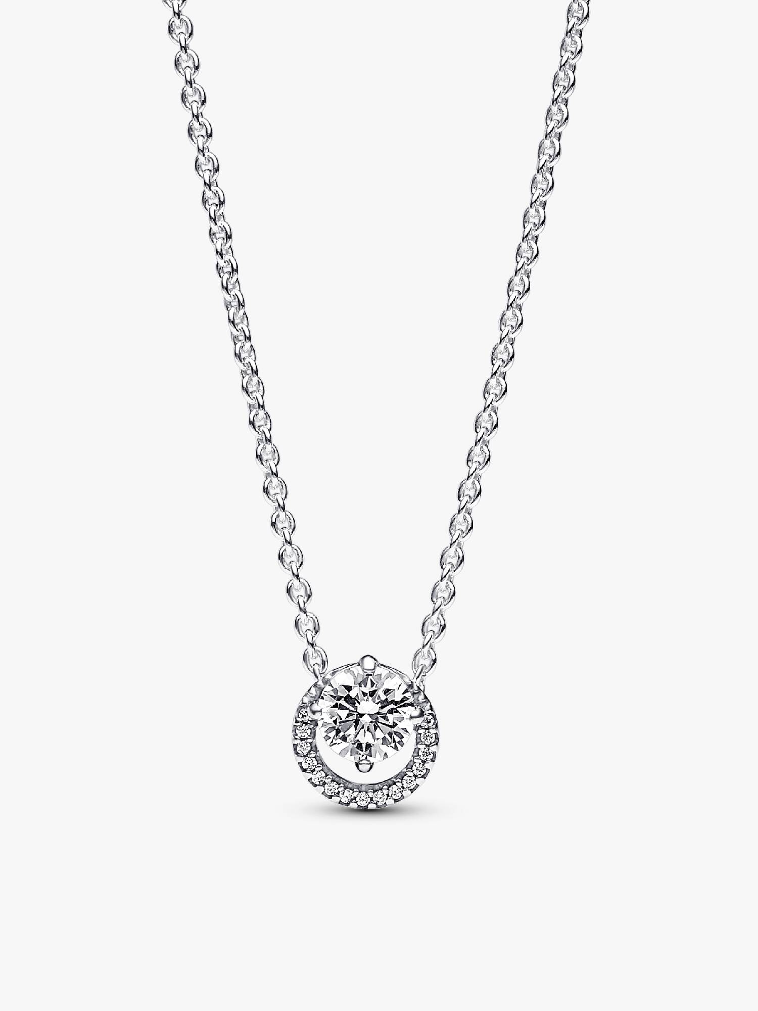 Collar con Colgante Brillante Halo Redondo