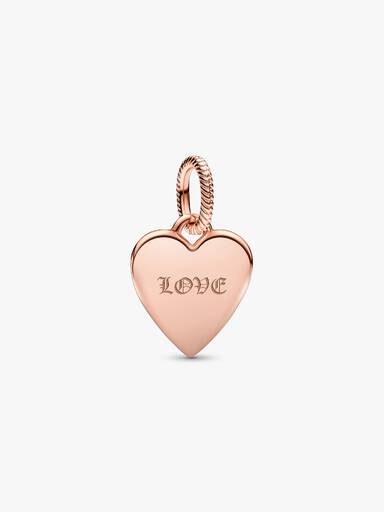 Pendiente Placa grabable en forma de corazón Talla única