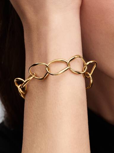 Brazalete de cadena de eslabones con forma orgánica
